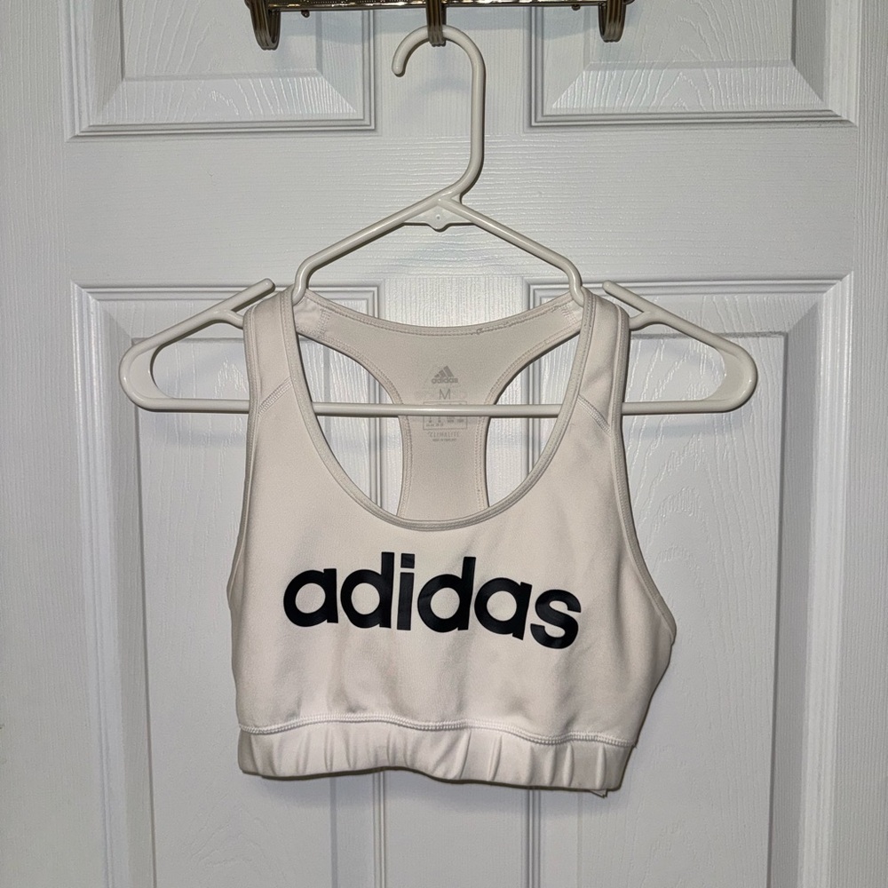 Adidas Cream Racerback Sports Bra